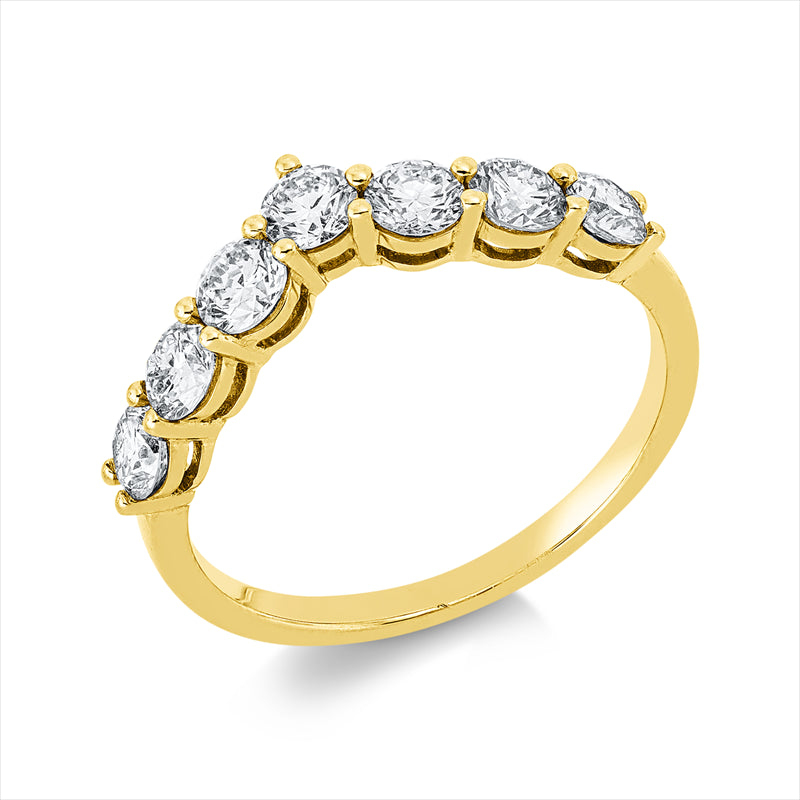 Ring    aus 750/-18 Karat Gelbgold mit 7 Diamanten 1 ct
