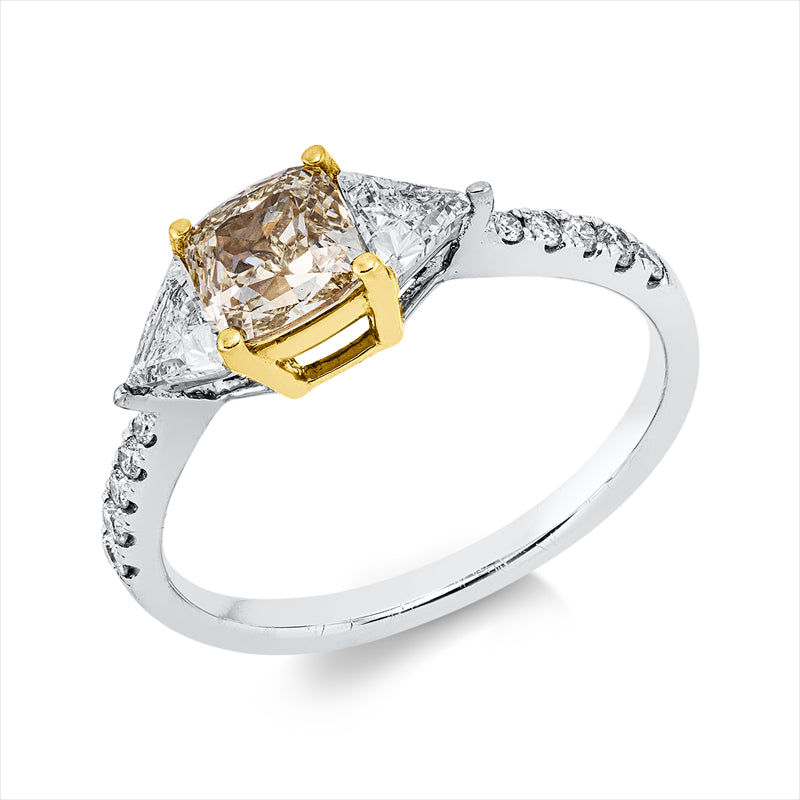 Ring    aus 750/-18 Karat Weißgold / Gelbgold mit 13 Diamanten 1