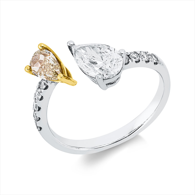 Ring    aus 750/-18 Karat Weißgold / Gelbgold mit 11 Diamanten 1
