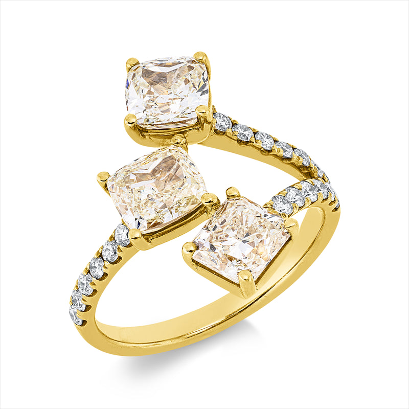 Ring    aus 750/-18 Karat Gelbgold mit 23 Diamanten 3