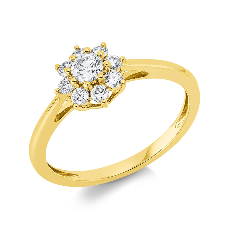 Ring    aus 750/-18 Karat Gelbgold mit 9 Diamanten 0