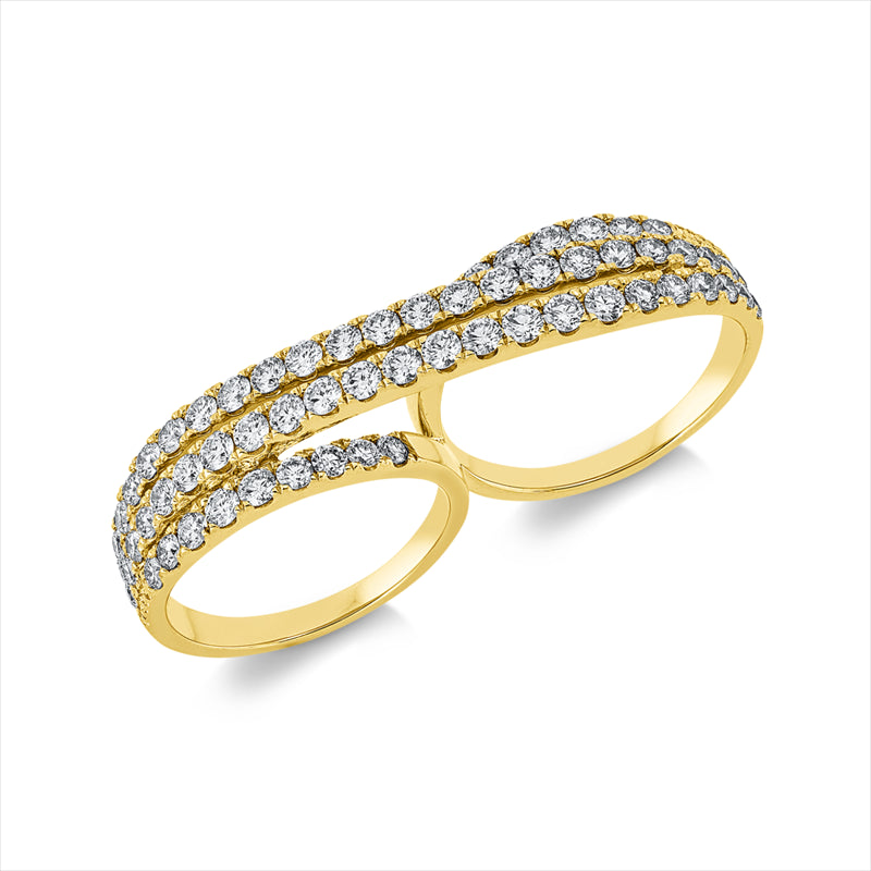 Ring    aus 750/-18 Karat Gelbgold mit 66 Diamanten 2