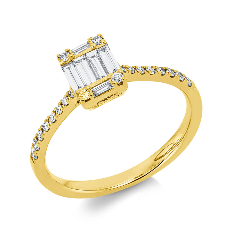 Ring    aus 750/-18 Karat Gelbgold mit 26 Diamanten 12