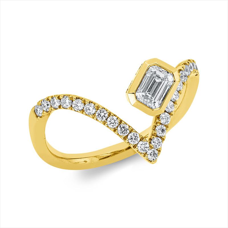 Ring    aus 585/-14 Karat Gelbgold mit 24 Diamanten 0