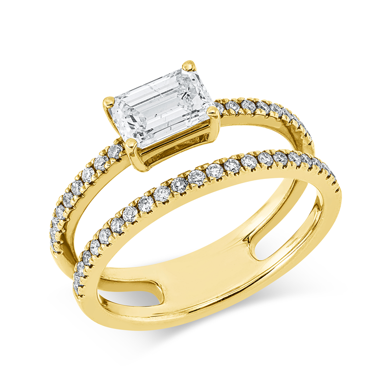 Ring    aus 585/-14 Karat Gelbgold mit 42 Diamanten 1