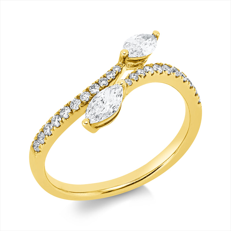 Ring    aus 585/-14 Karat Gelbgold mit 24 Diamanten 0