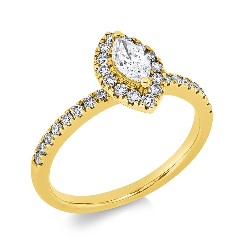 Ring    aus 585/-14 Karat Gelbgold mit 31 Diamanten 0