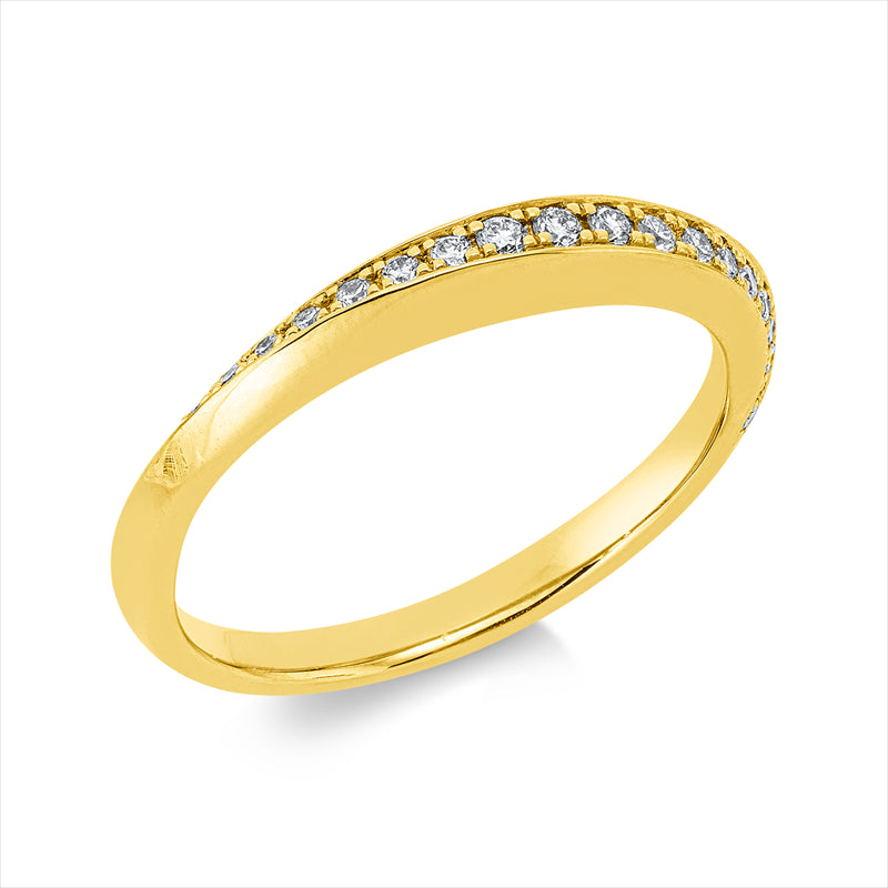 Ring    aus 585/-14 Karat Gelbgold mit 19 Diamanten 0