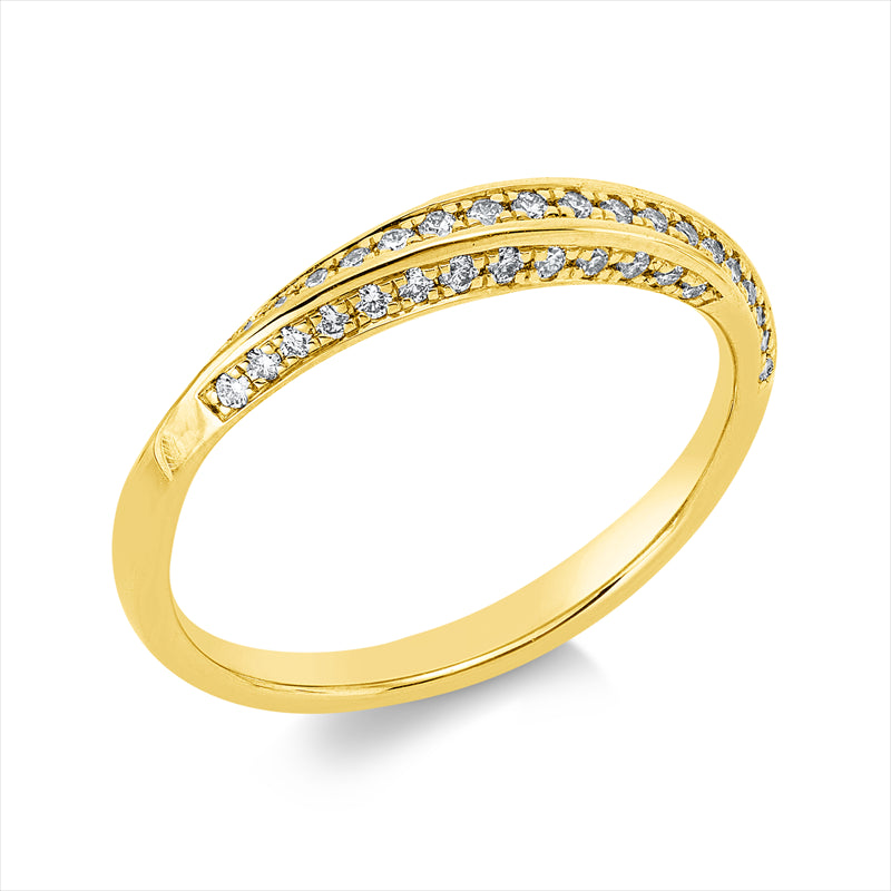 Ring    aus 585/-14 Karat Gelbgold mit 45 Diamanten 0