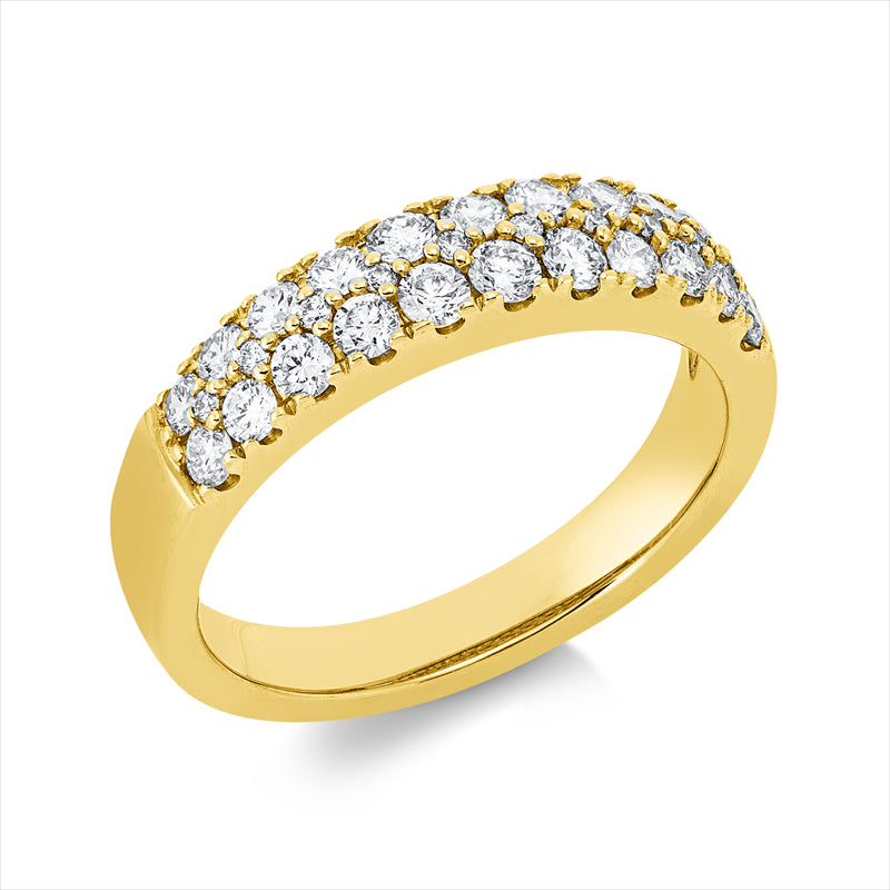 Ring    aus 585/-14 Karat Gelbgold mit 32 Diamanten 0