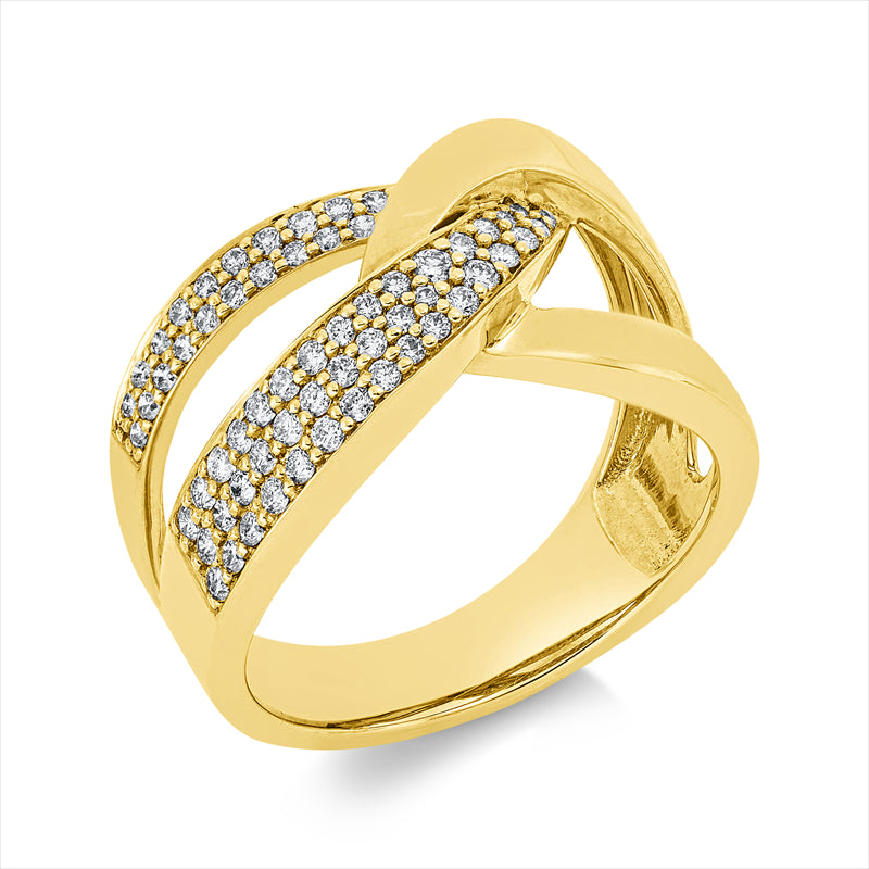 Ring    aus 585/-14 Karat Gelbgold mit 61 Diamanten 0