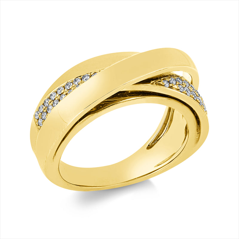 Ring    aus 585/-14 Karat Gelbgold mit 36 Diamanten 0