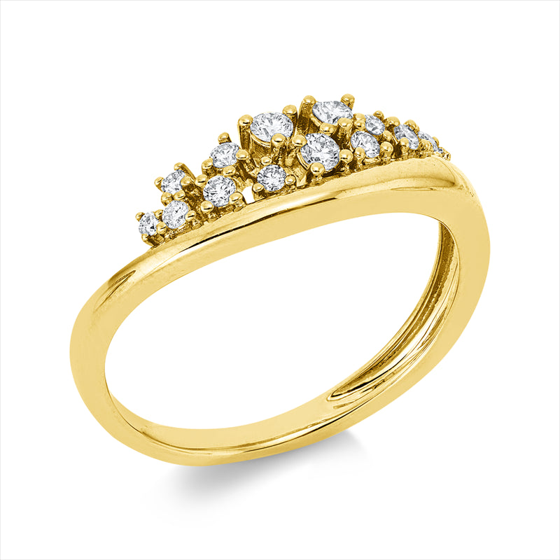 Ring    aus 585/-14 Karat Gelbgold mit 14 Diamanten 0