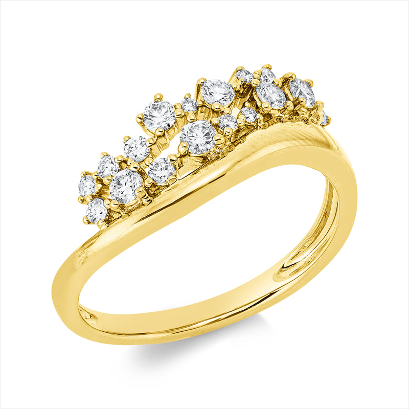 Ring    aus 585/-14 Karat Gelbgold mit 17 Diamanten 0