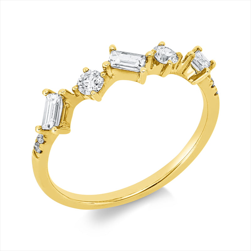 Ring    aus 585/-14 Karat Gelbgold mit 9 Diamanten 0