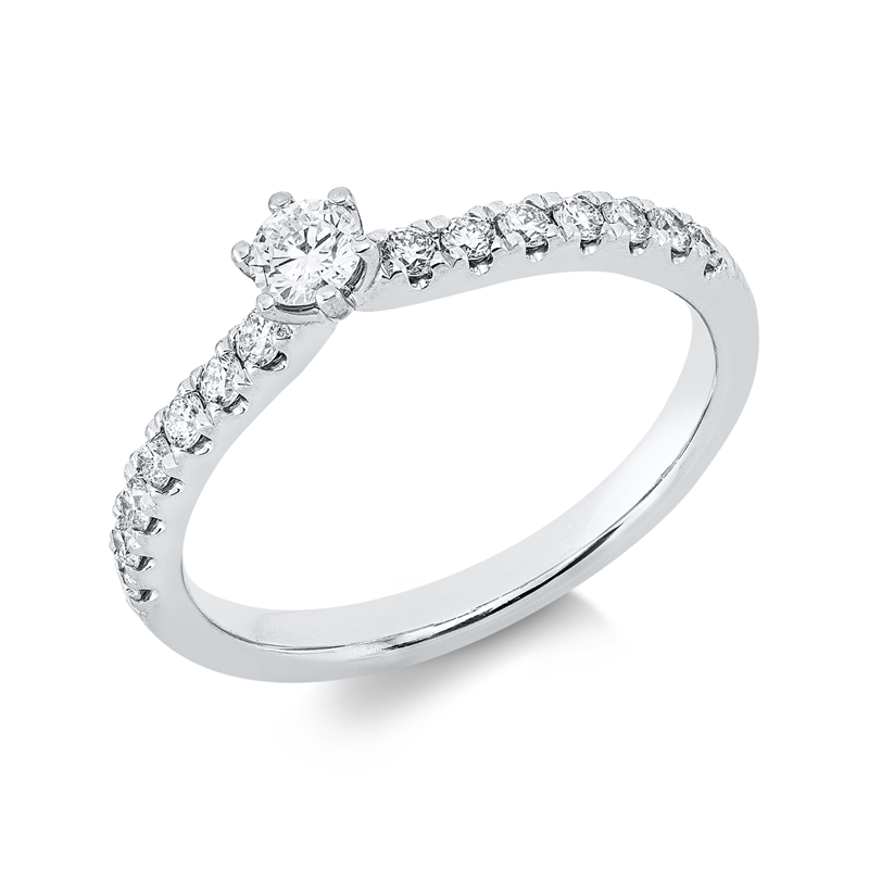 Ring    aus 750/-18 Karat Weißgold mit 15 Diamanten 0
