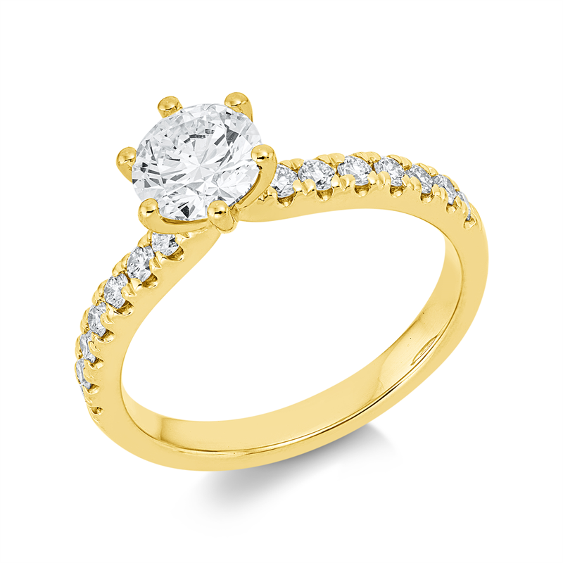 Ring    aus 750/-18 Karat Gelbgold mit 15 Diamanten 0