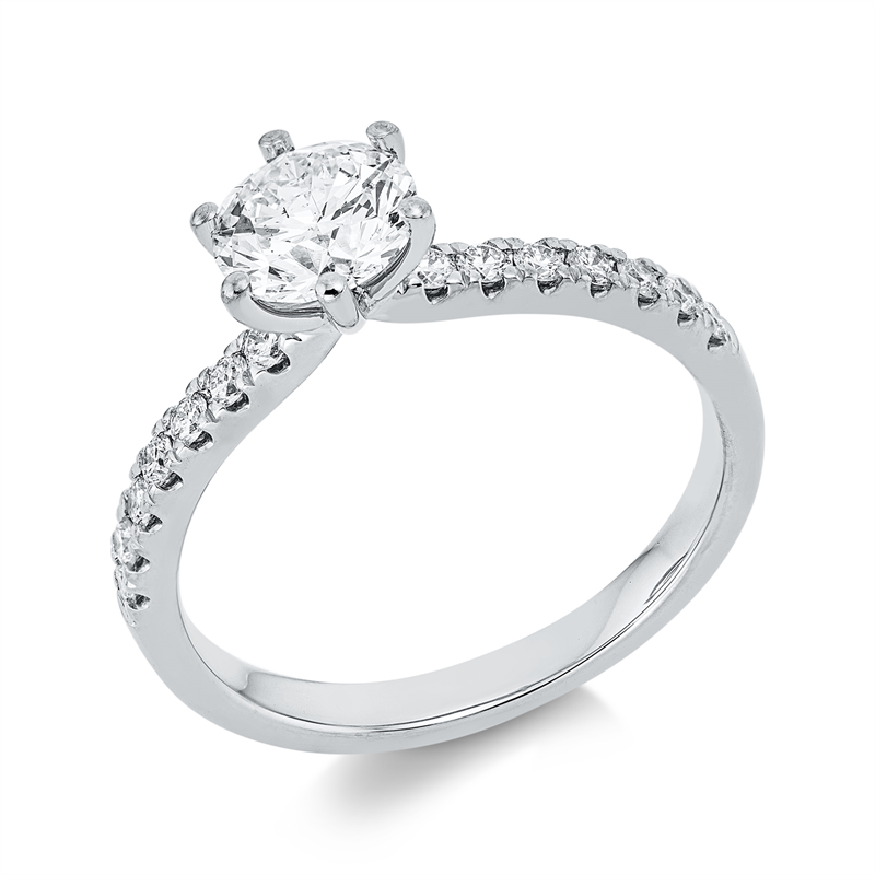 Ring    aus 750/-18 Karat Weißgold mit 15 Diamanten 1