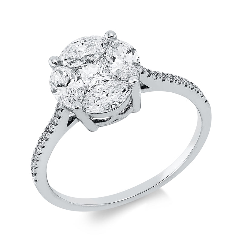 Ring    aus 750/-18 Karat Weißgold mit 27 Diamanten 1