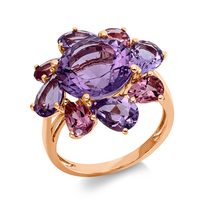 Ring mit Turmalin  aus 750/-18 Karat Rotgold  