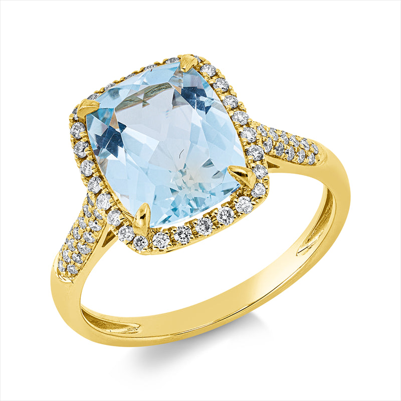 Ring mit Peridot  aus 750/-18 Karat Gelbgold mit 3 Diamanten 0