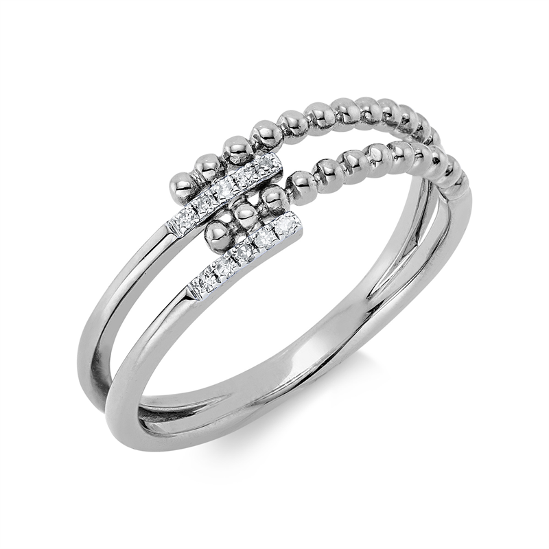 Ring    aus 750/-18 Karat Weißgold mit 10 Diamanten 0