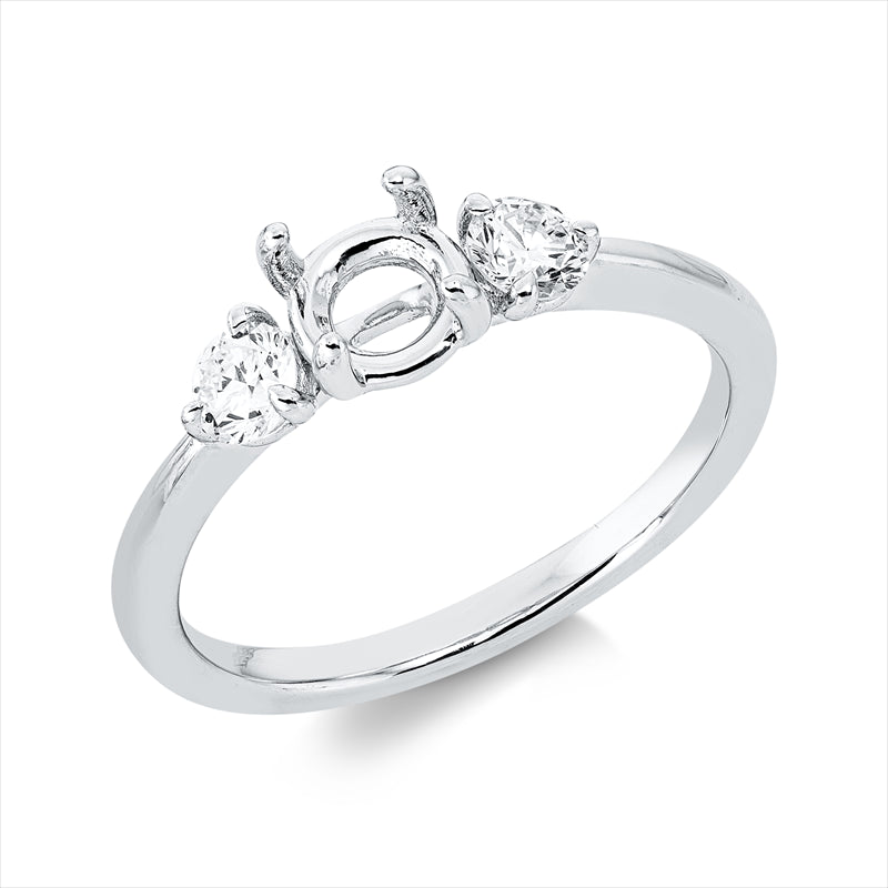 Ring    aus 750/-18 Karat Weißgold mit 2 Diamanten 0