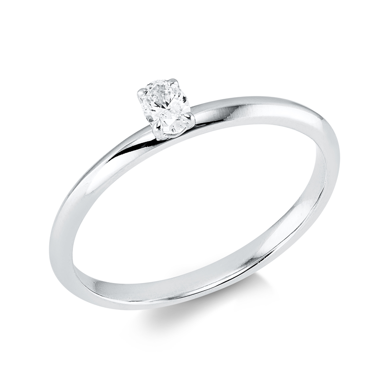 Ring    aus 750/-18 Karat Weißgold mit 1 Diamant 0