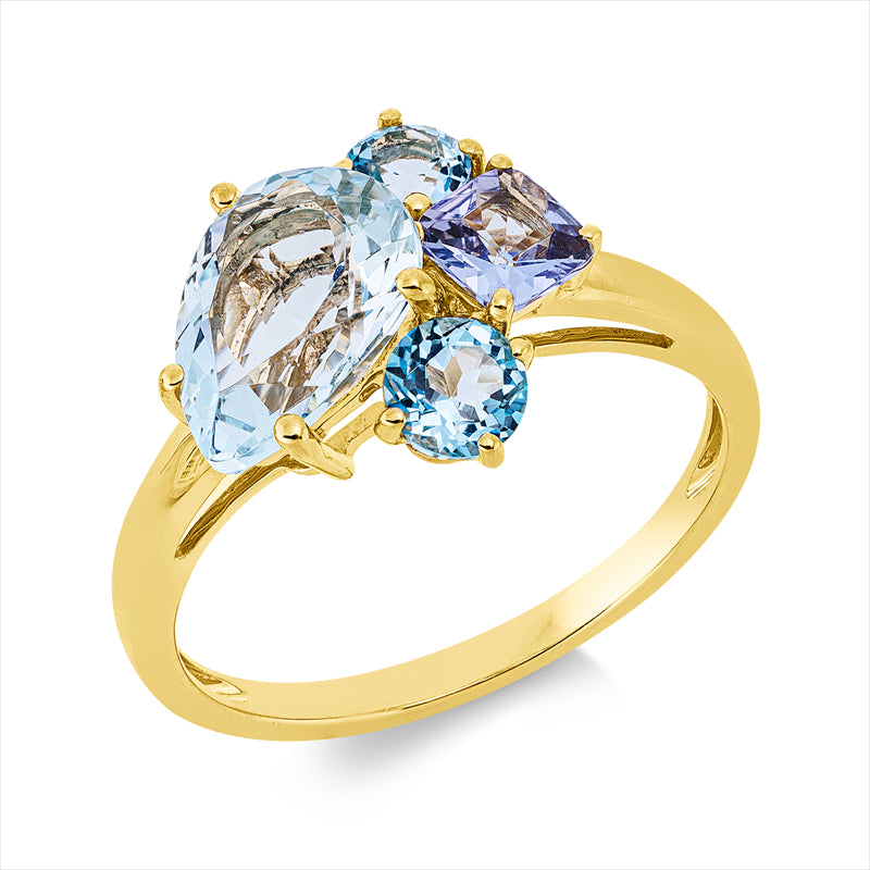 Ring mit Topas  aus 750/-18 Karat Gelbgold  