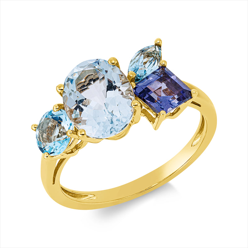 Ring mit Topas  aus 750/-18 Karat Gelbgold  