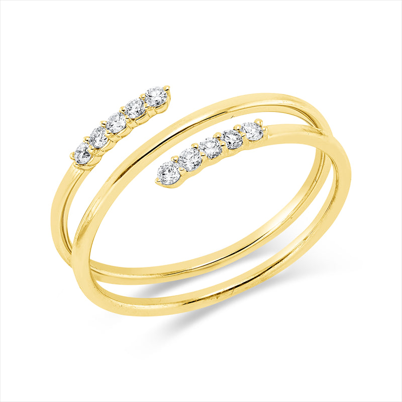 Ring    aus 750/-18 Karat Gelbgold mit 10 Diamanten 0