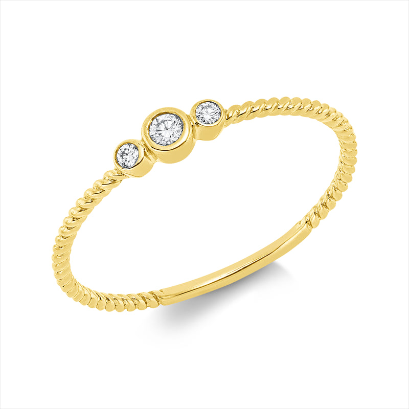 Ring    aus 750/-18 Karat Gelbgold mit 3 Diamanten 0