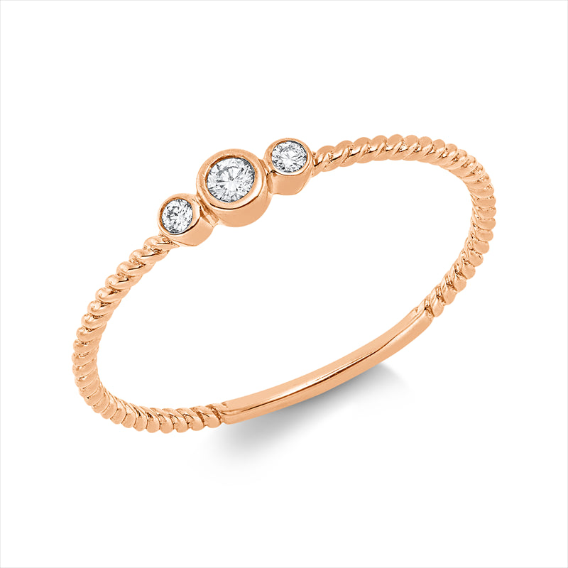 Ring    aus 750/-18 Karat Rotgold mit 3 Diamanten 0