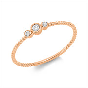 Ring    aus 750/-18 Karat Rotgold mit 3 Diamanten 0