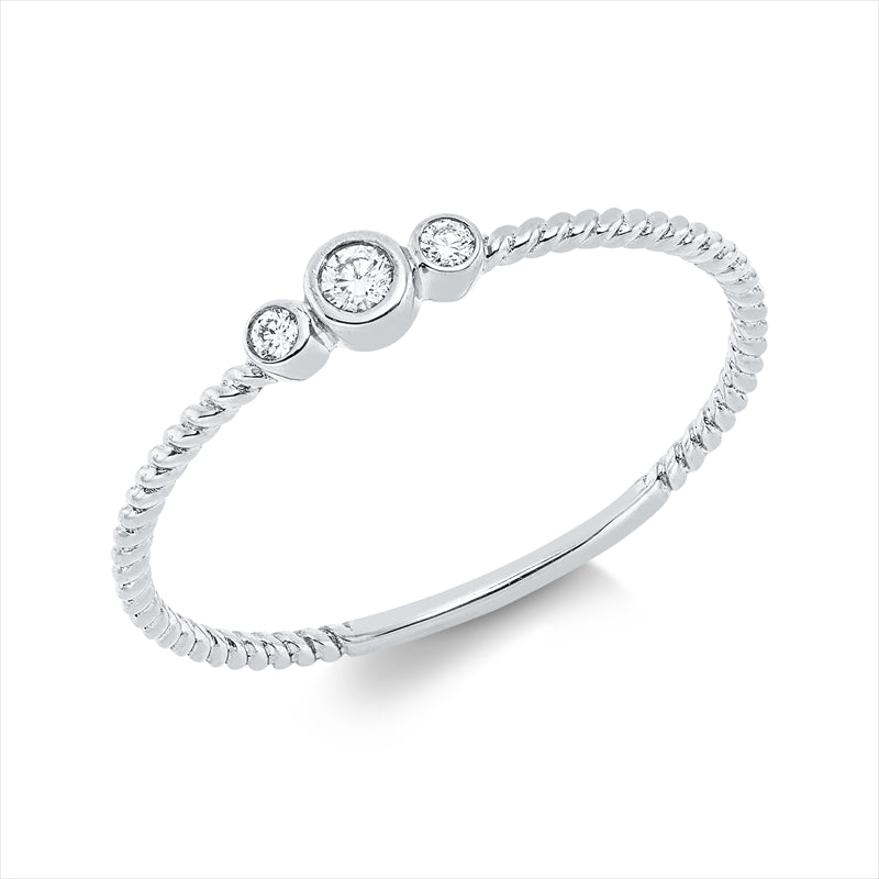 Ring    aus 750/-18 Karat Weißgold mit 3 Diamanten 0