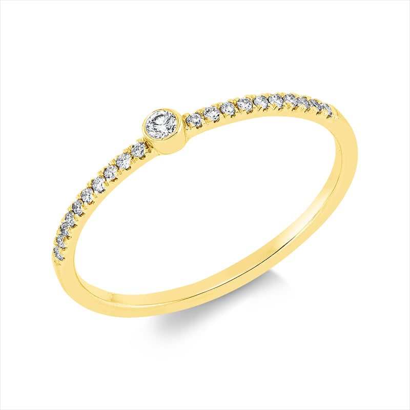 Ring    aus 750/-18 Karat Gelbgold mit 21 Diamanten 0