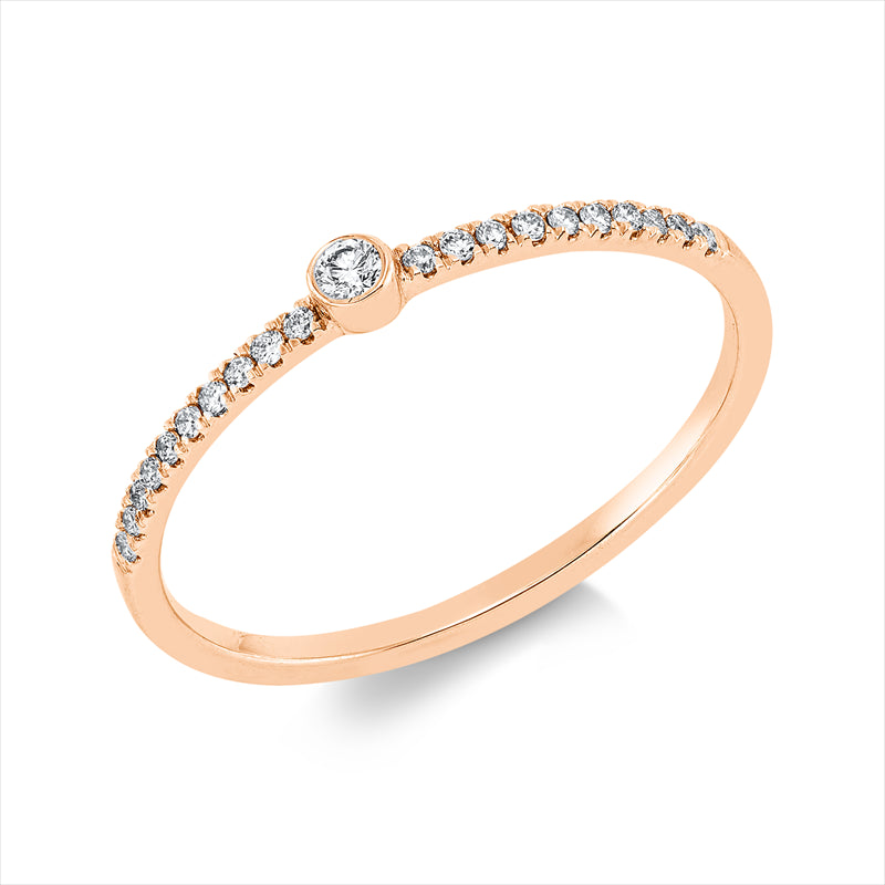 Ring    aus 750/-18 Karat Rotgold mit 21 Diamanten 0