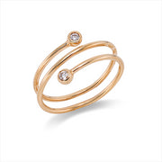 Ring    aus 750/-18 Karat Gelbgold mit 2 Diamanten 0