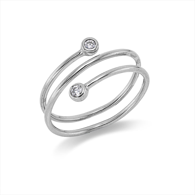 Ring    aus 750/-18 Karat Weißgold mit 2 Diamanten 0