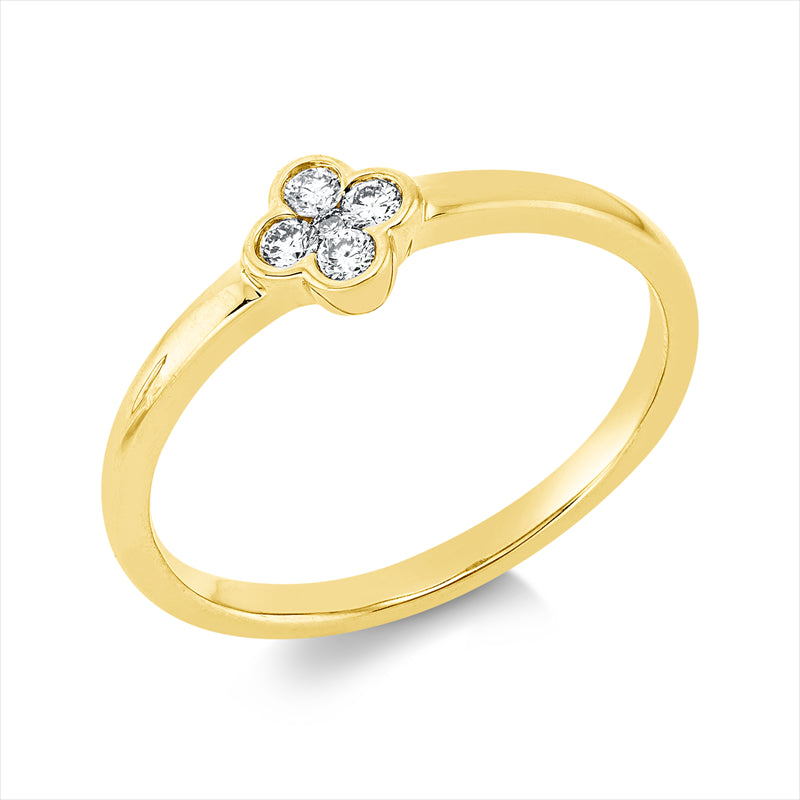 Ring    aus 750/-18 Karat Gelbgold mit 5 Diamanten 0