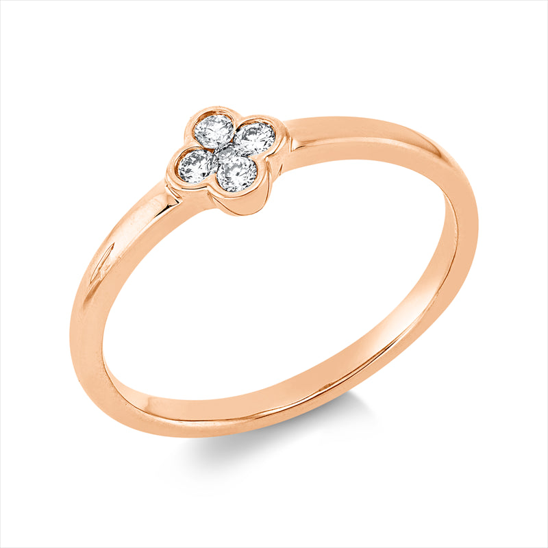 Ring    aus 750/-18 Karat Rotgold mit 5 Diamanten 0