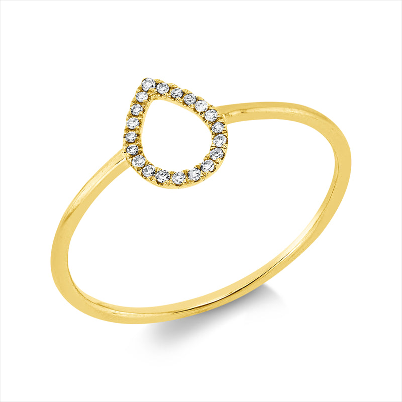 Ring    aus 750/-18 Karat Gelbgold mit 20 Diamanten 0