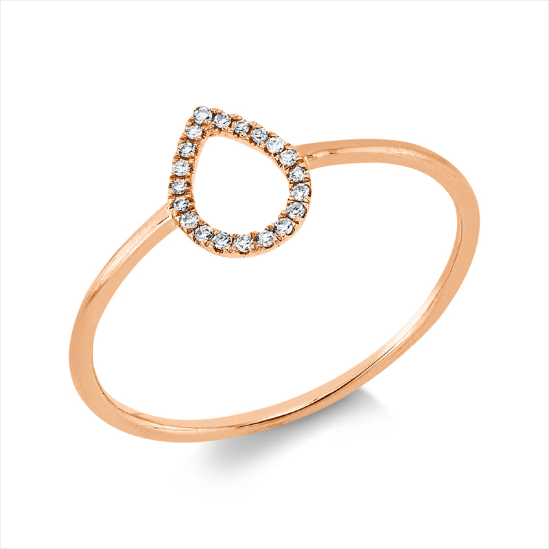 Ring    aus 750/-18 Karat Rotgold mit 20 Diamanten 0