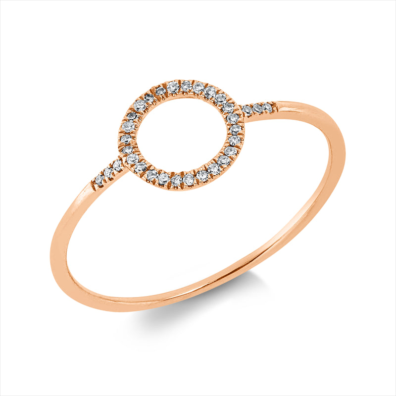 Ring    aus 750/-18 Karat Rotgold mit 32 Diamanten 0