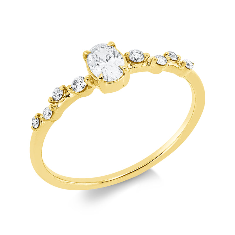 Ring    aus 750/-18 Karat Gelbgold mit 9 Diamanten 0