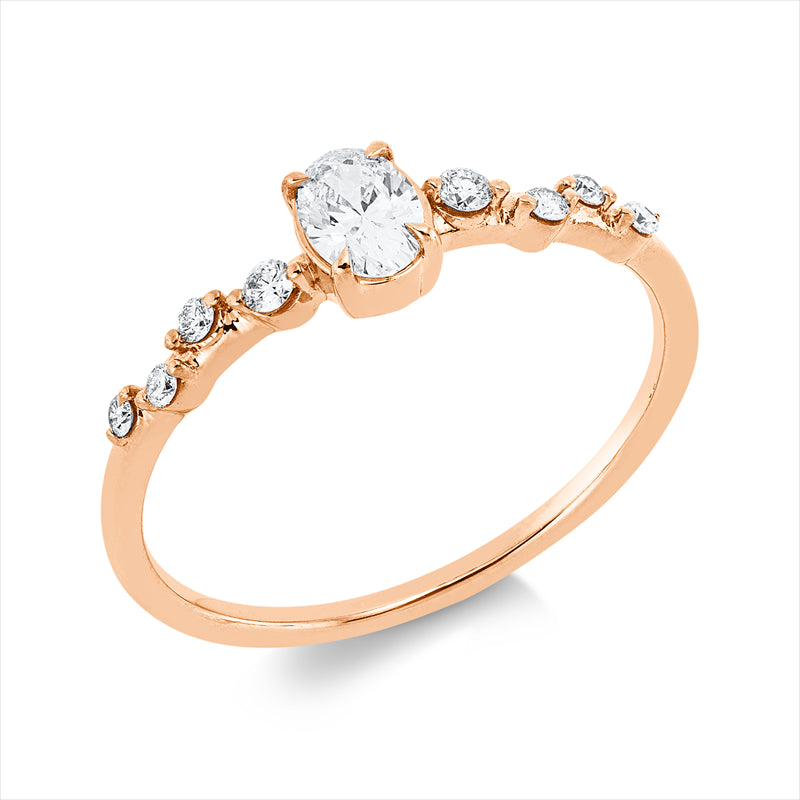 Ring    aus 750/-18 Karat Rotgold mit 9 Diamanten 0
