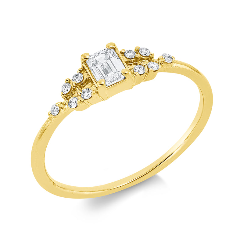 Ring    aus 750/-18 Karat Gelbgold mit 11 Diamanten 0
