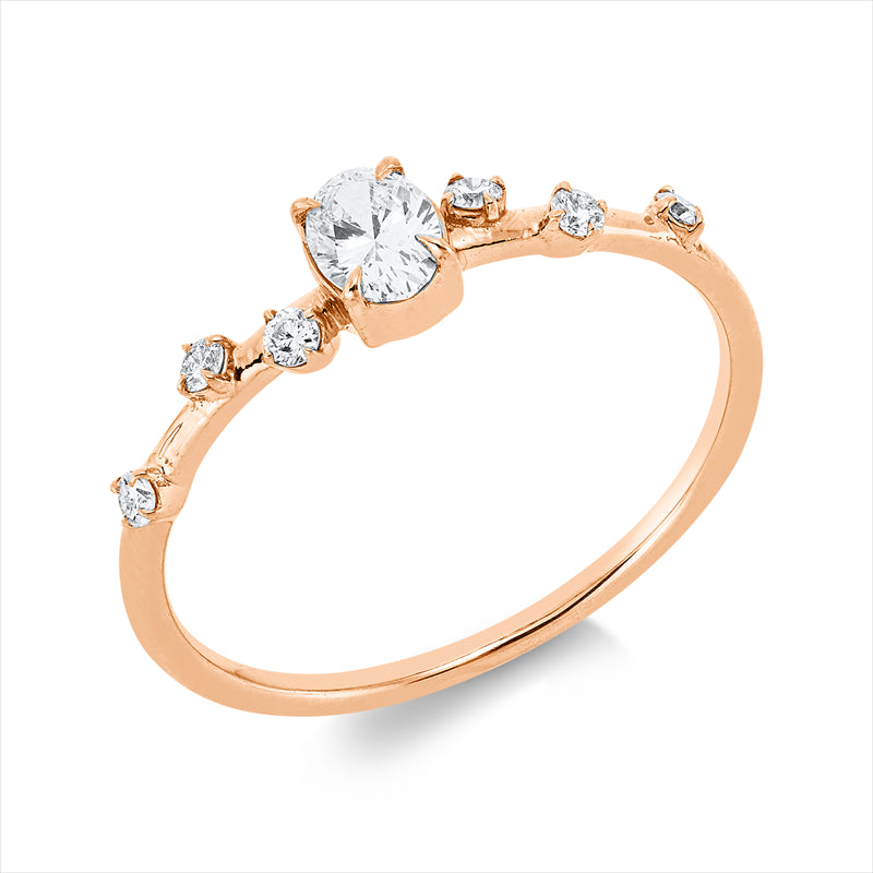 Ring    aus 750/-18 Karat Rotgold mit 7 Diamanten 0