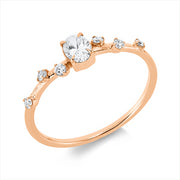 Ring    aus 750/-18 Karat Rotgold mit 7 Diamanten 0