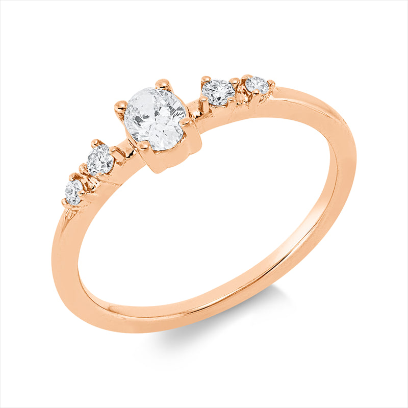 Ring    aus 750/-18 Karat Rotgold mit 5 Diamanten 0